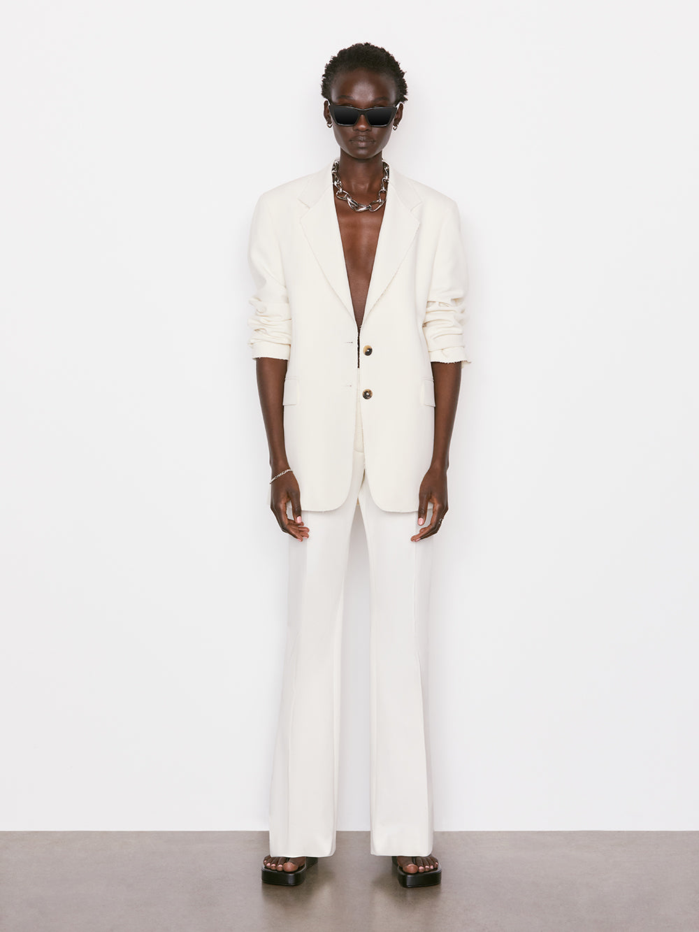 Secondary image for Le High Flare Trouser -- Blanc