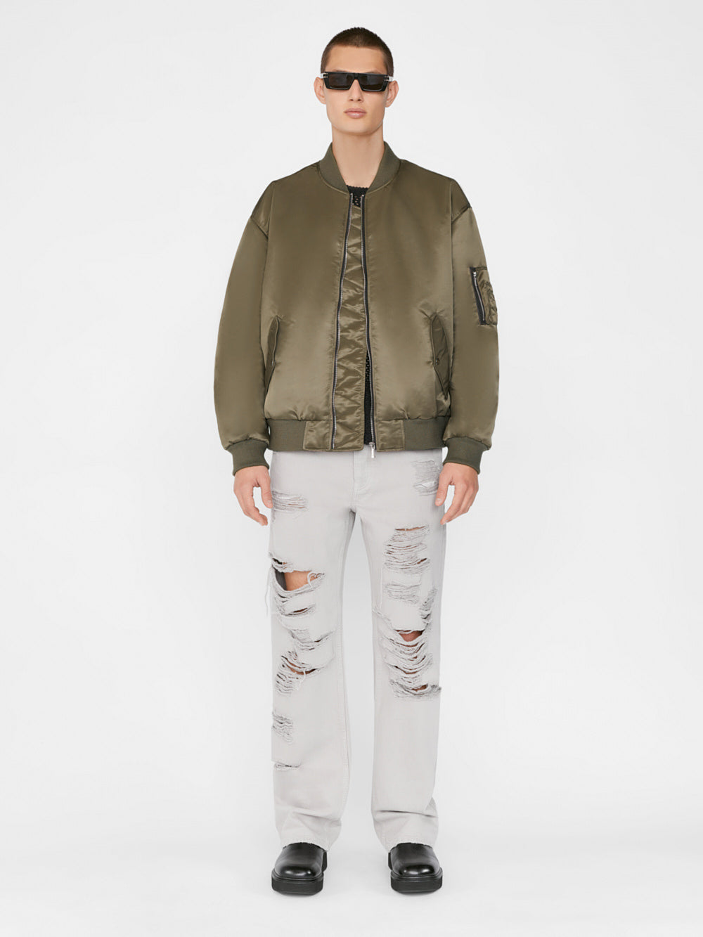 Secondary image for Nylon Bomber -- Taupe