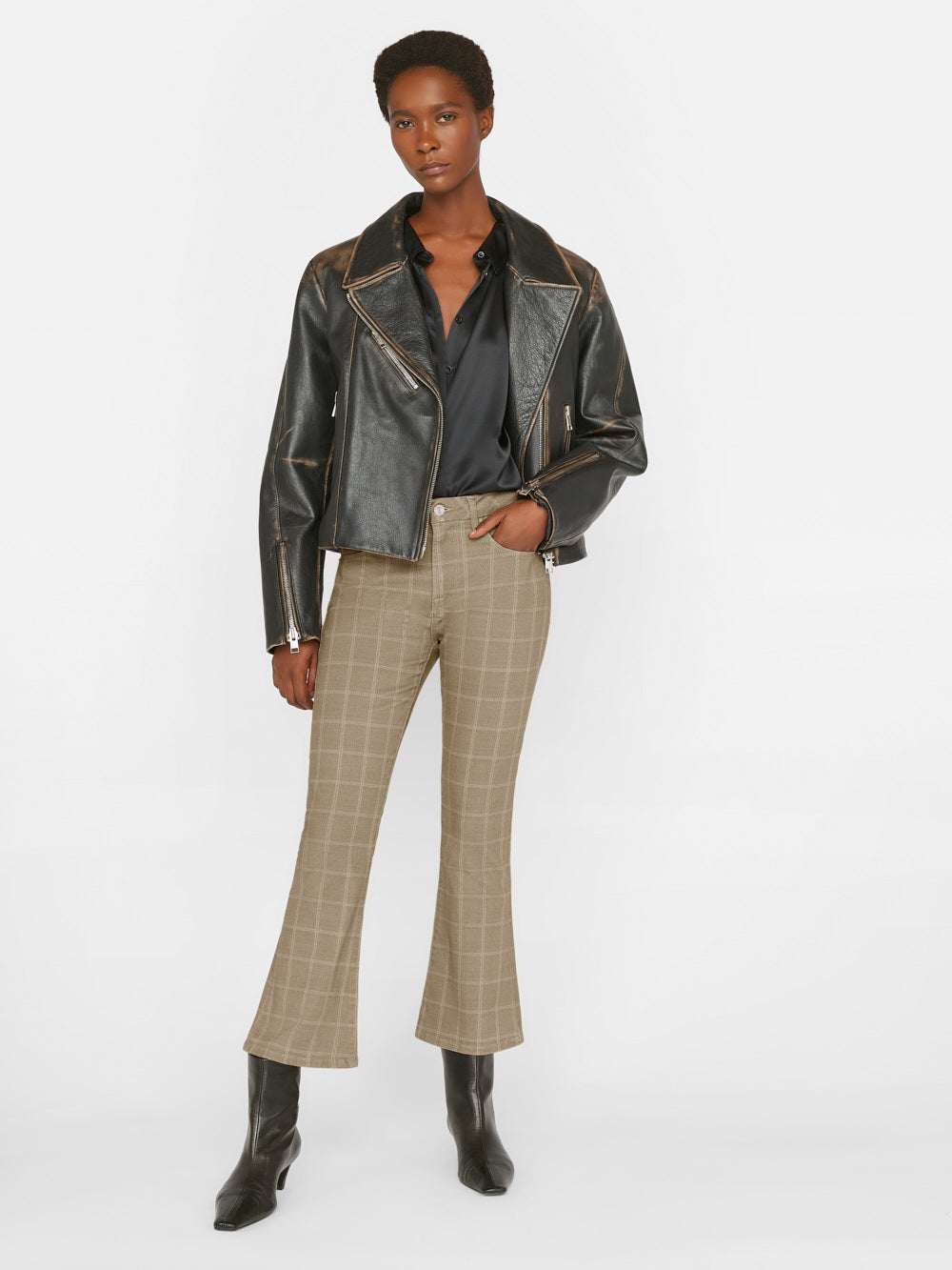 Secondary image for Le Crop Mini Boot -- Oxford Plaid