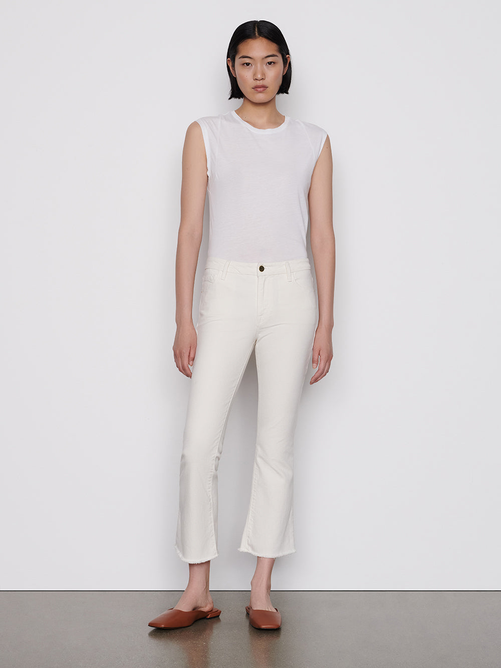 Secondary image for Le Crop Mini Boot Raw Fray -- Au Natural