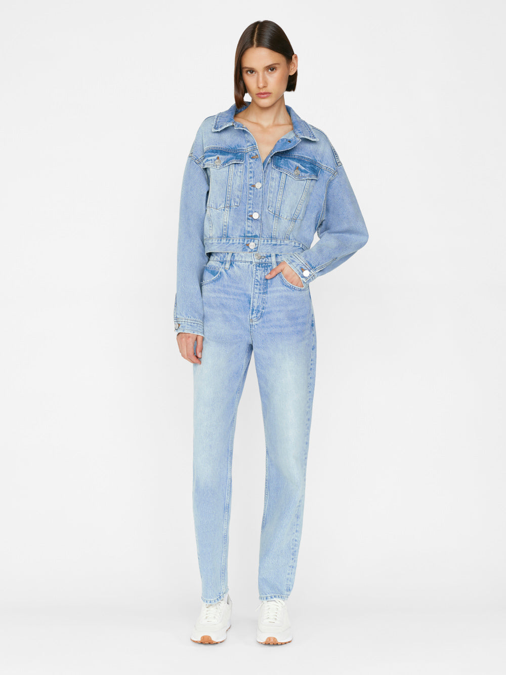 Secondary image for Le Cropped Oversized Jacket -- Open Air