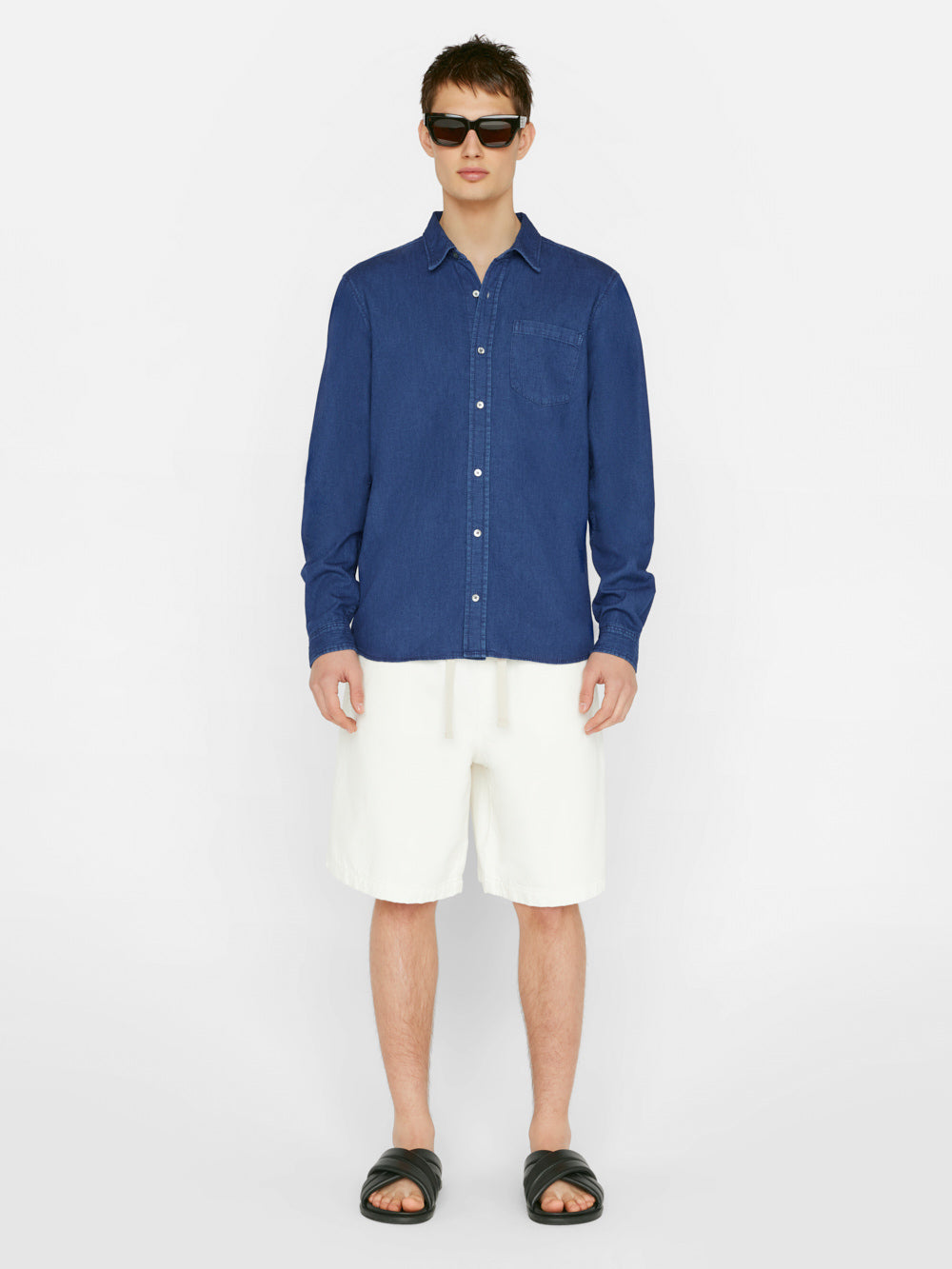 Secondary image for Chambray Long Sleeve Shirt -- Maritime
