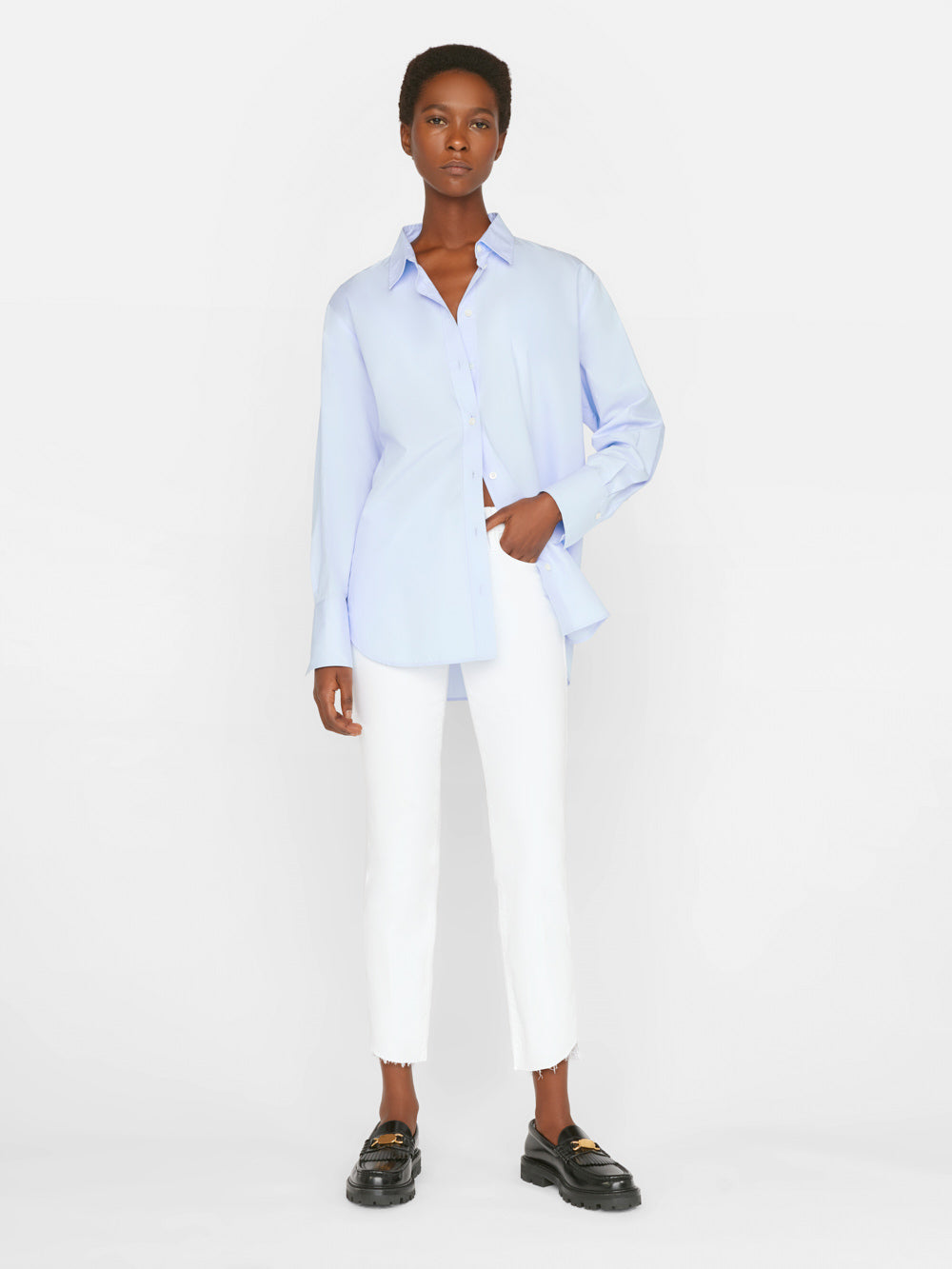 Secondary image for Le High Straight Cascade Hem -- Blanc