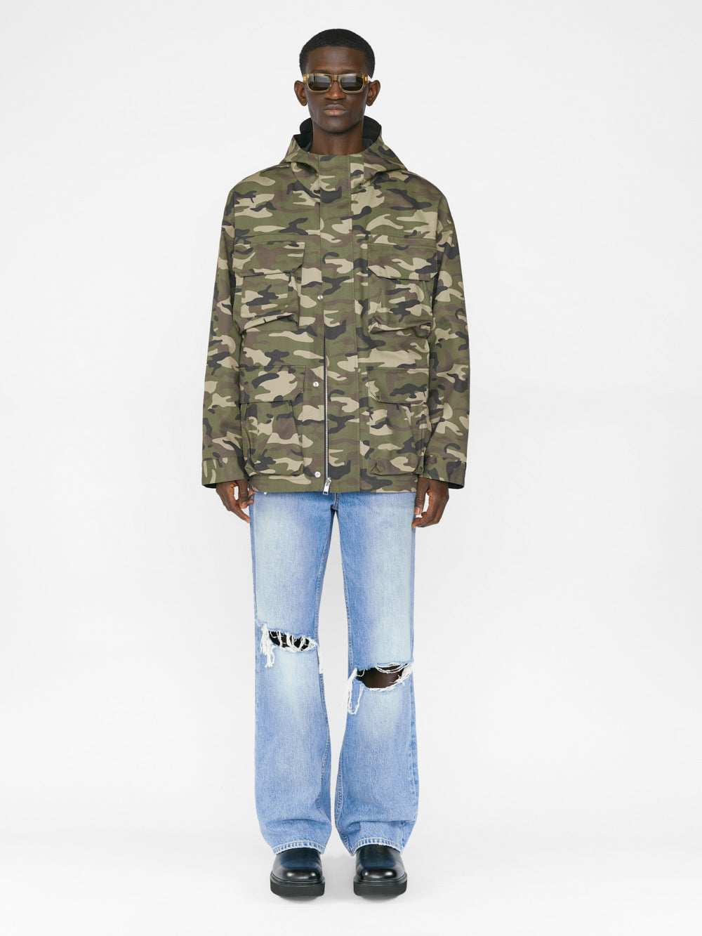 Secondary image for Extra Wide Leg Jean -- Divine Rips