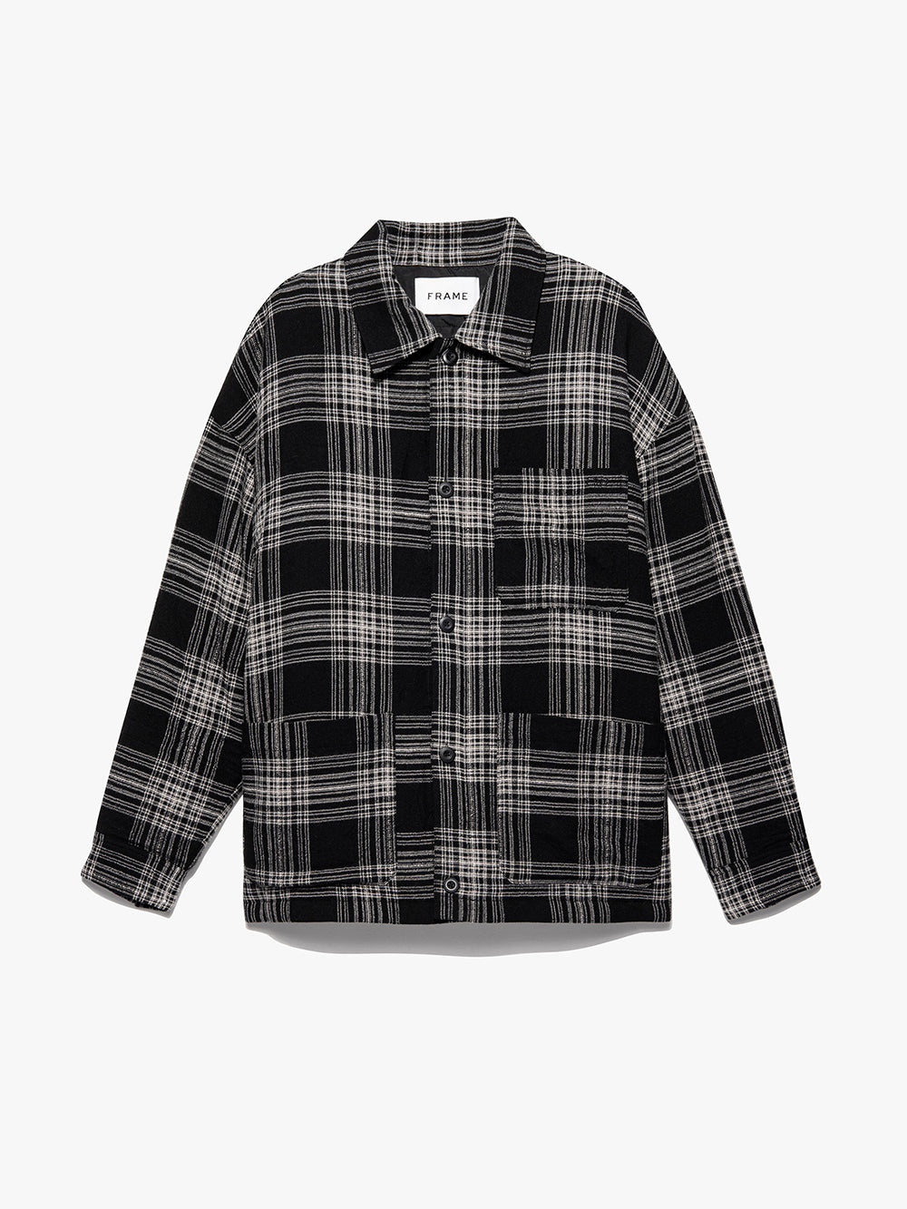 Primary image for Padded Checked Flannel Overshirt -- Noir