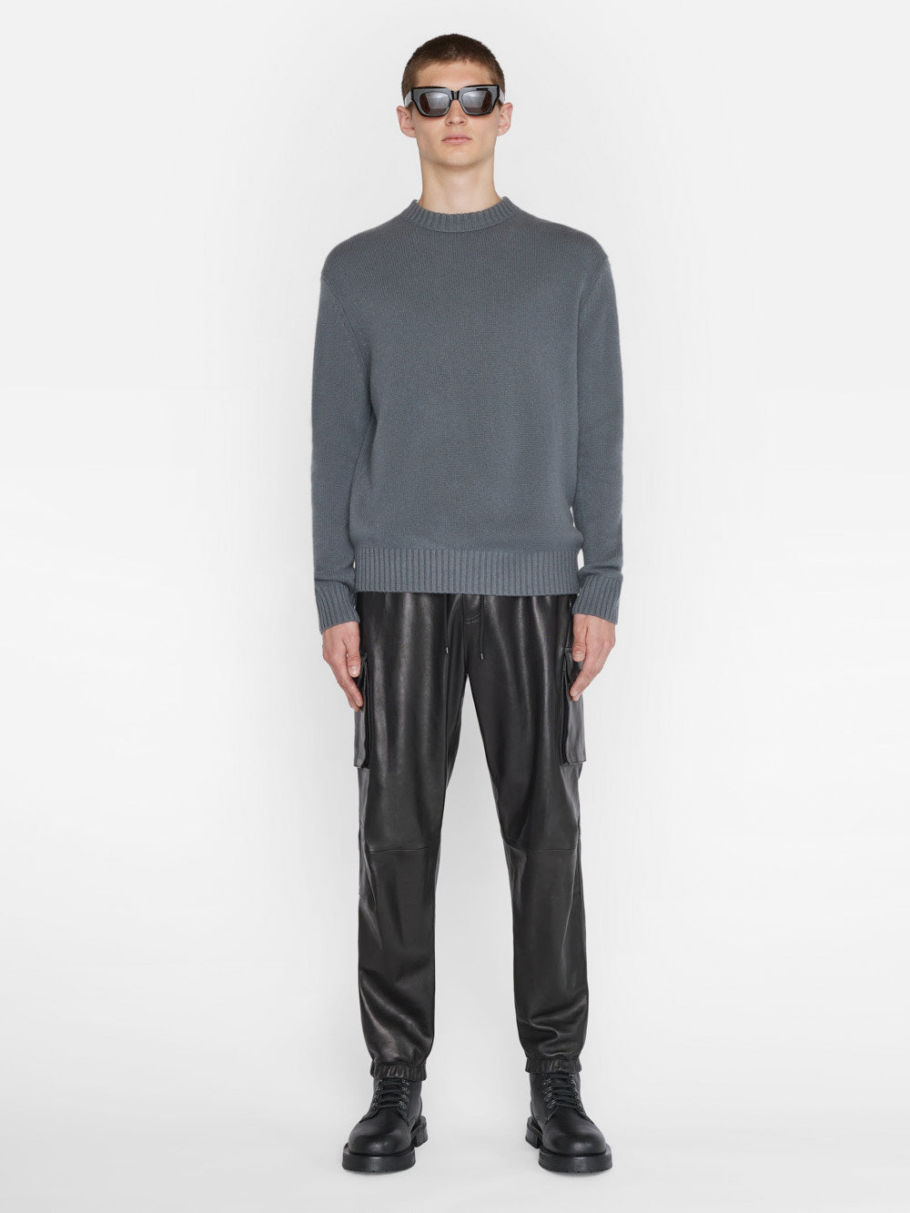 Secondary image for Cashmere Crewneck Sweater -- Charcoal Grey