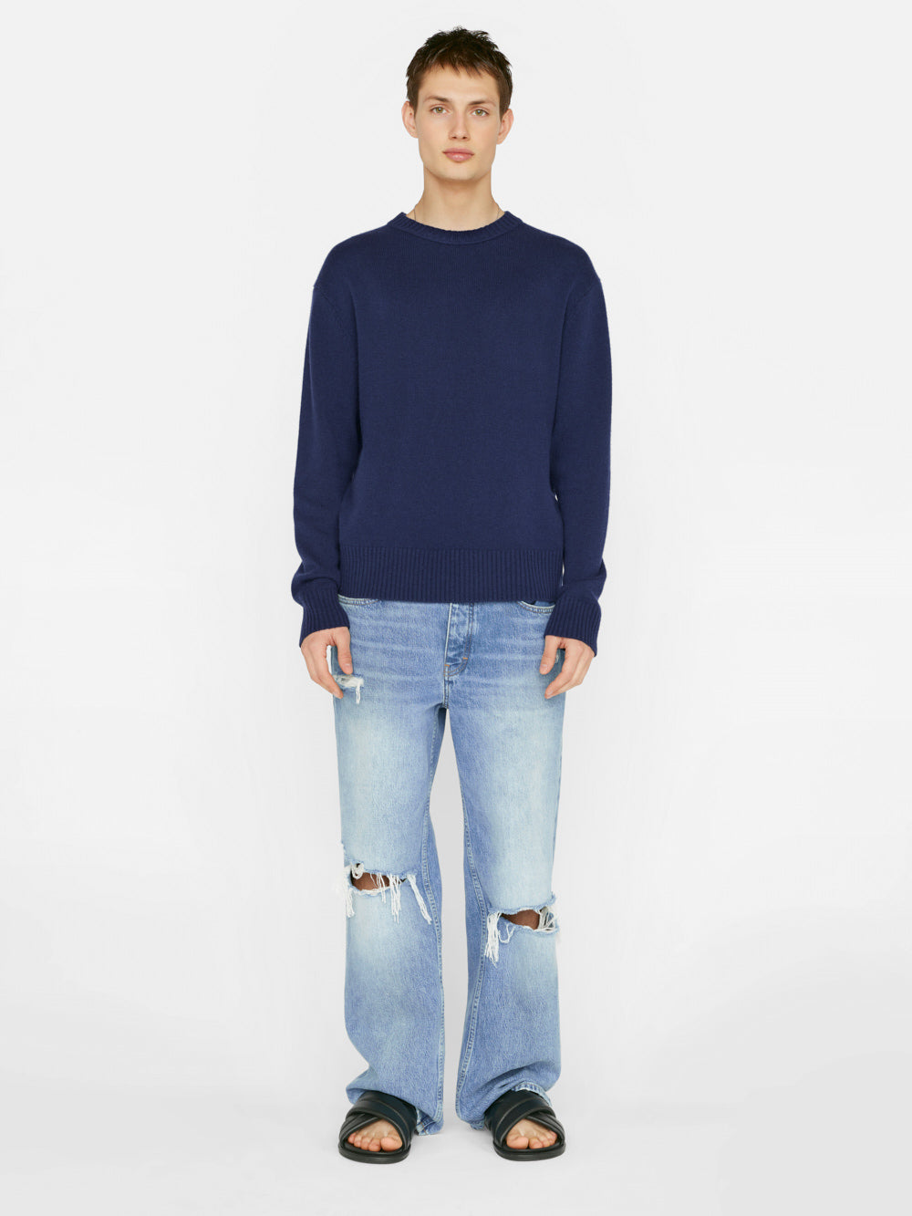 Secondary image for Lightweight Cashmere Sweater -- Navy
