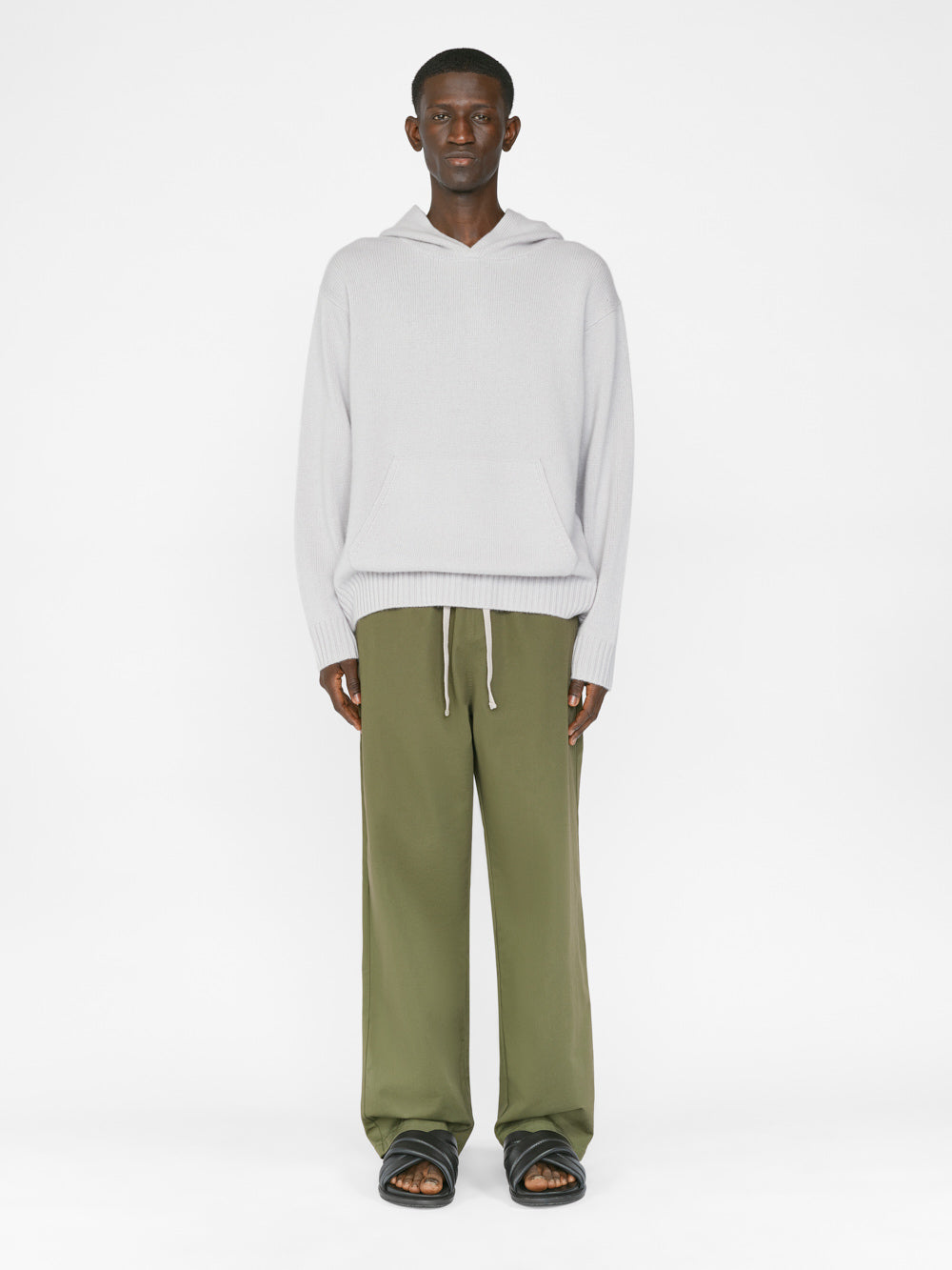 Secondary image for Cotton Wide Trouser -- Army Green