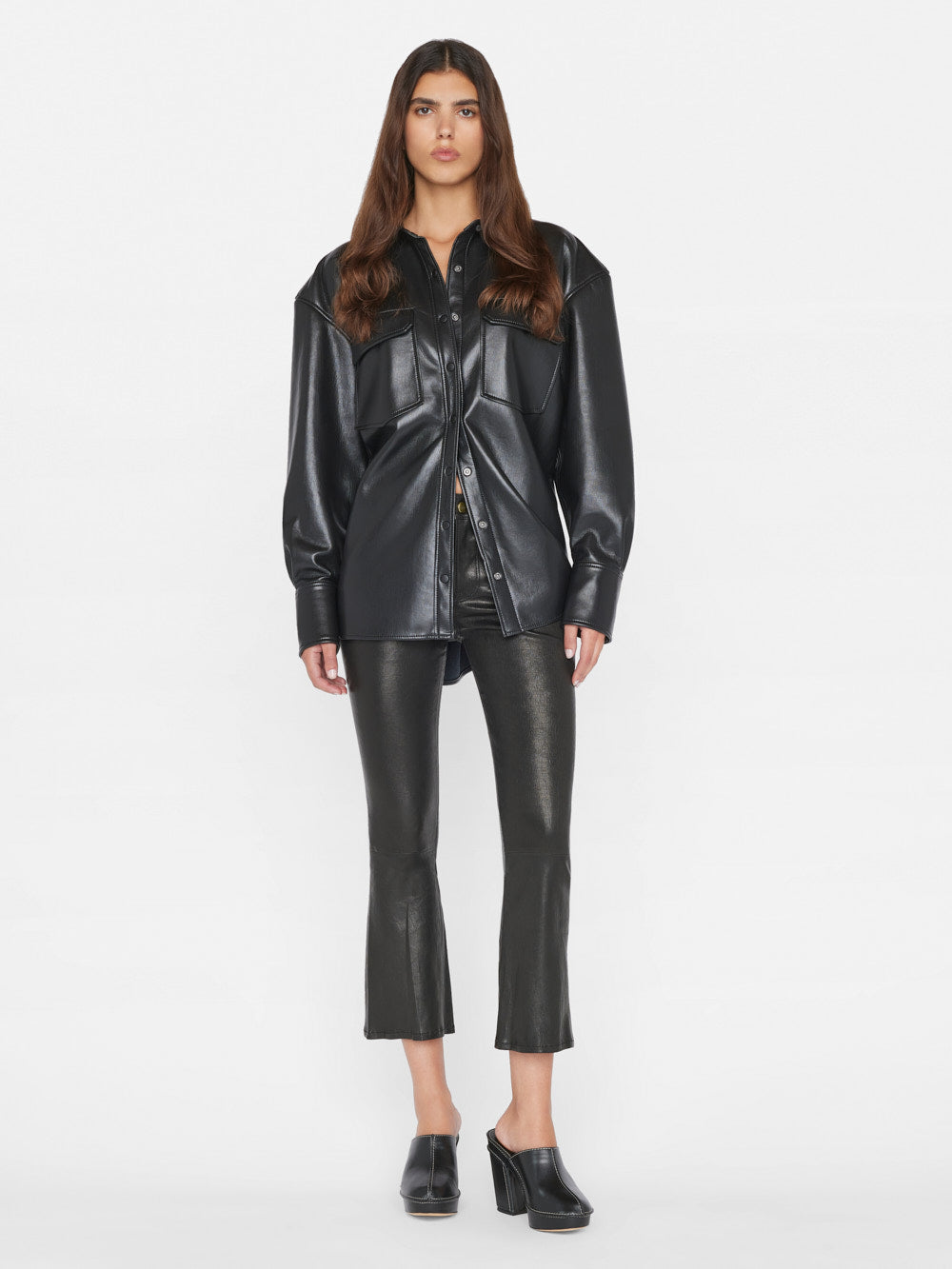 Secondary image for Leather Le Crop Mini Boot -- Washed Black
