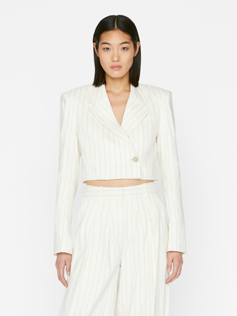 Primary image for Cropped Strong Shoulder Blazer -- Bone Multi