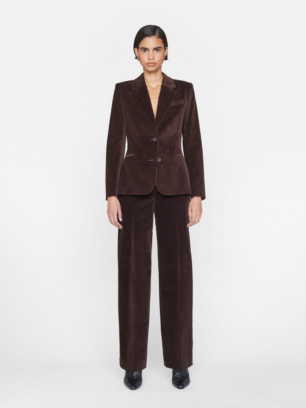 Secondary image for High Rise Relaxed Corduroy Trouser -- Espresso