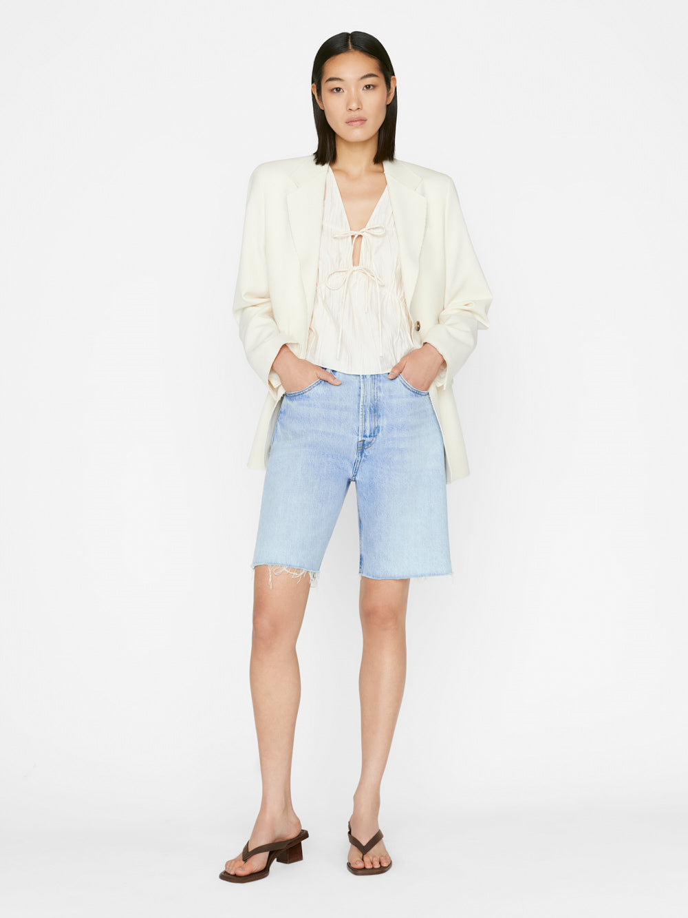 Secondary image for Cinched Crinkle Tank -- Off White