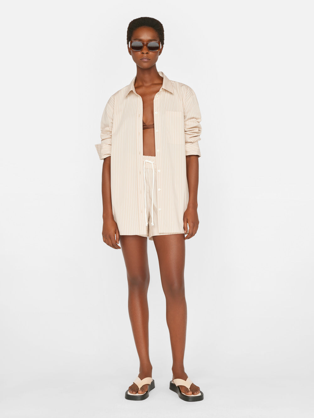Secondary image for The Oversized Shirt -- Sand Multi