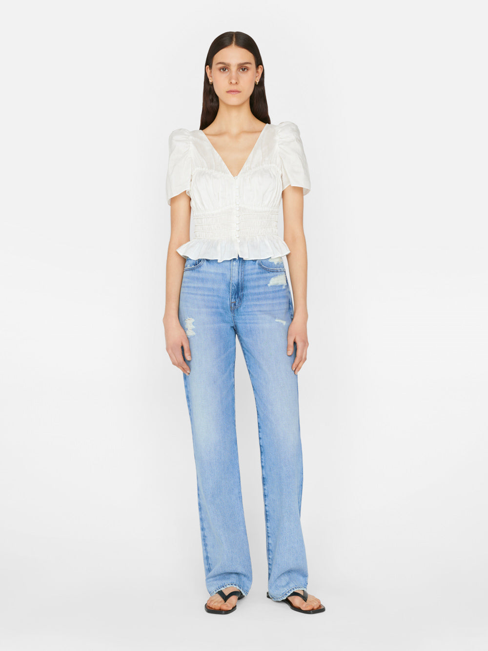 Secondary image for Corded Covered Shoulder Top -- Blanc