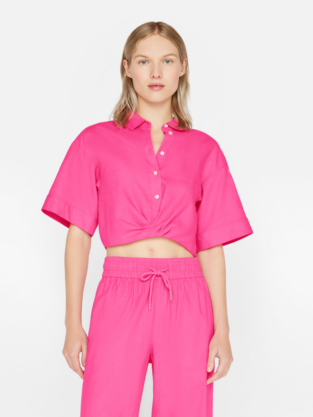 Primary image for Cropped Twist Front Shirt -- Flamingo