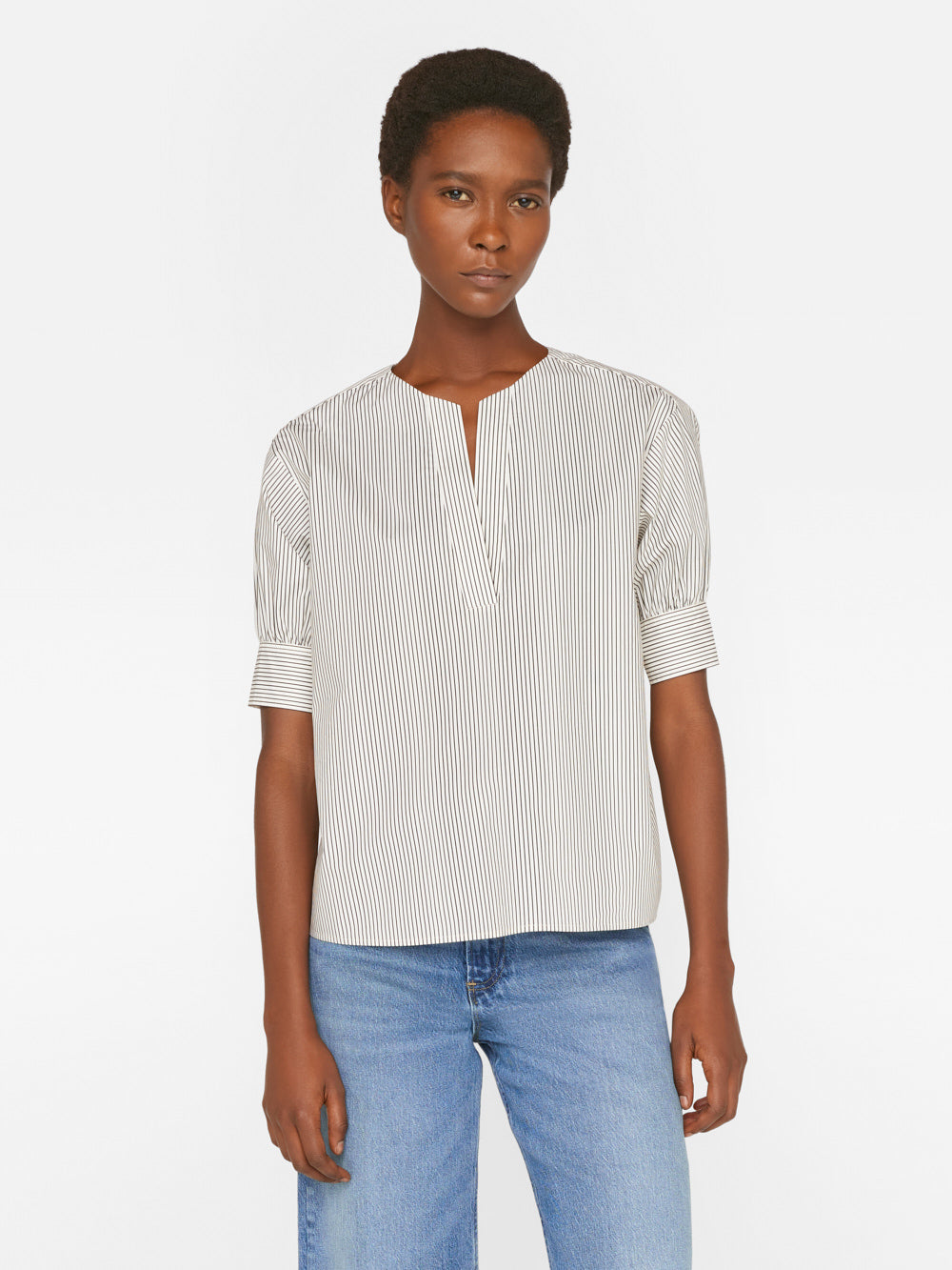 Primary image for V-Neck Popover Top -- Bone Multi