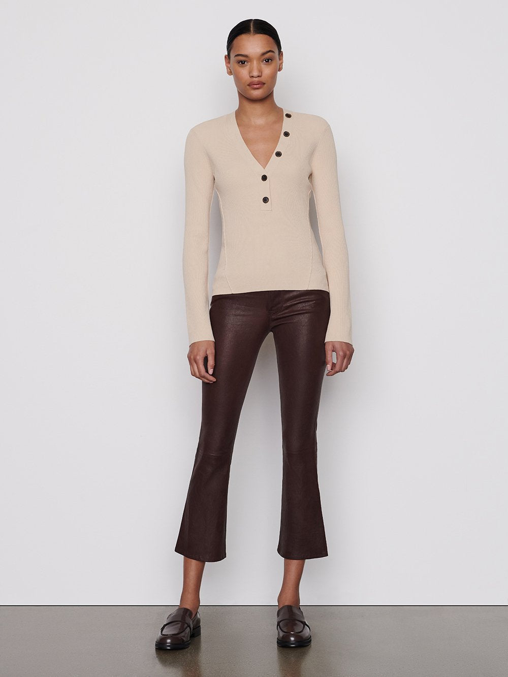 Secondary image for Leather Le Crop Mini Boot -- Espresso