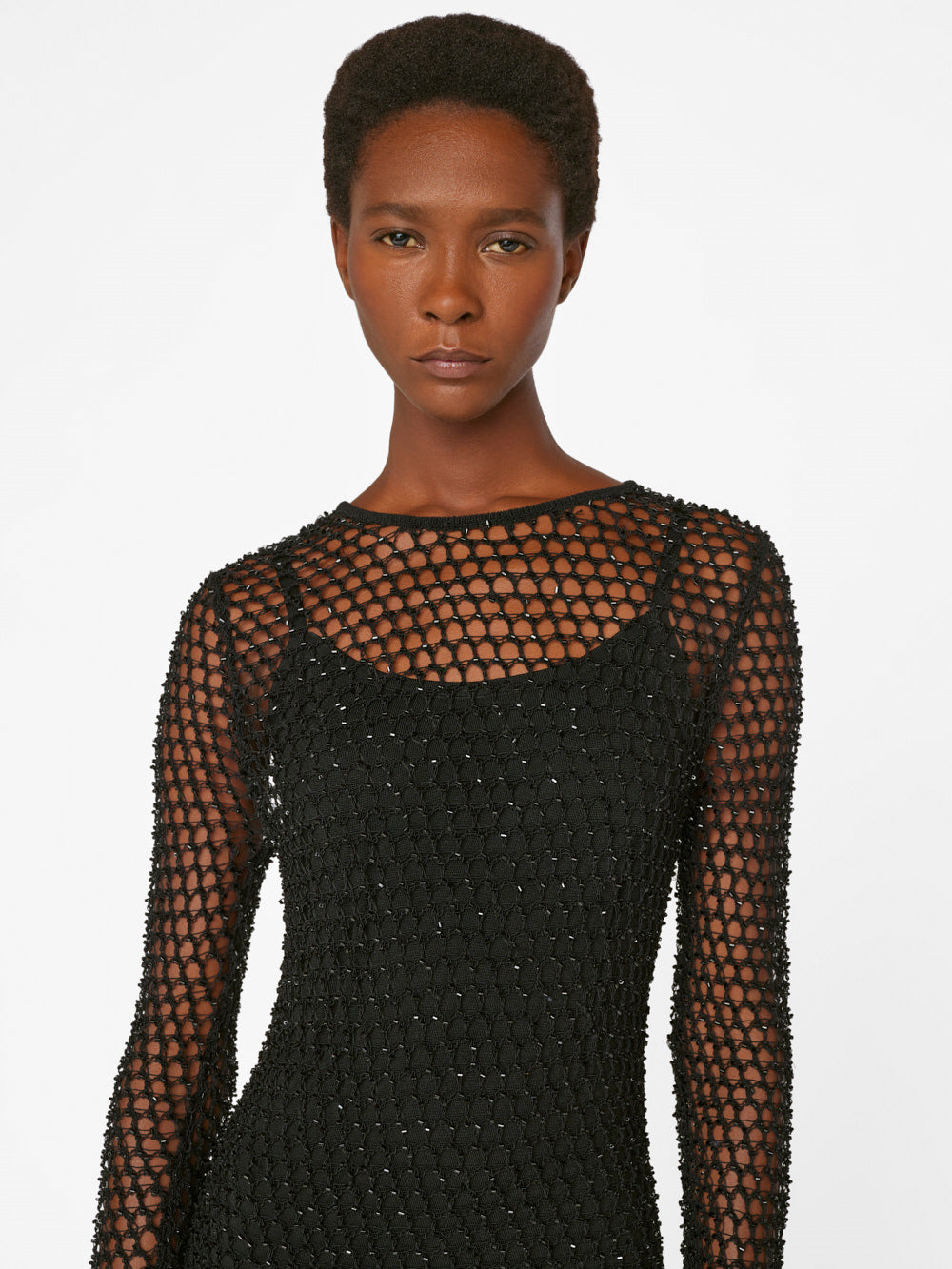 Secondary image for Beaded Crochet Dress -- Noir