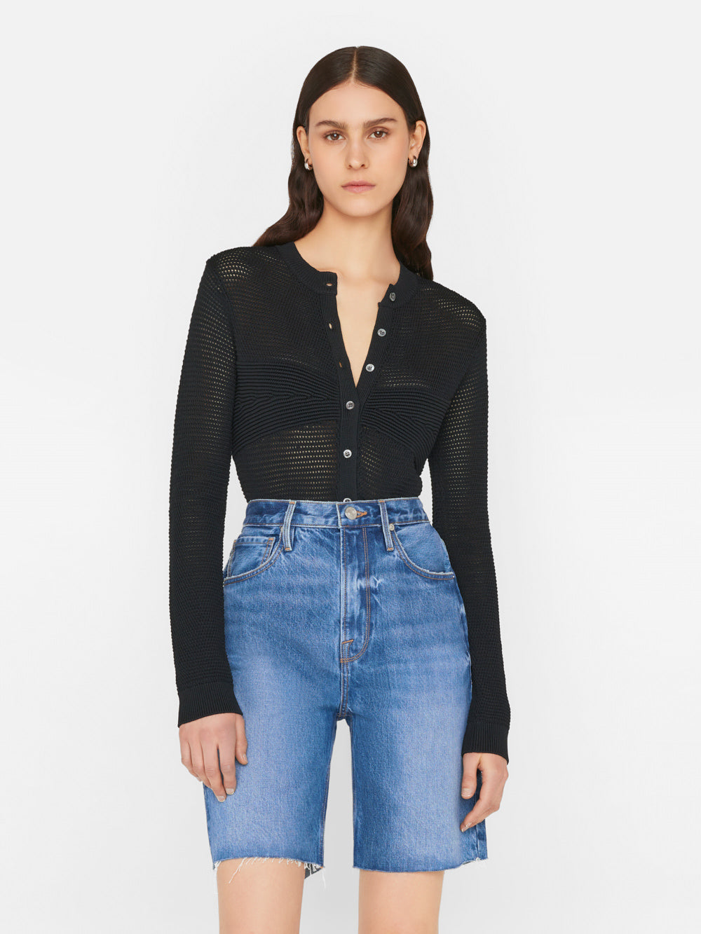 Primary image for Mixed Stitch Shrunken Cardi -- Noir