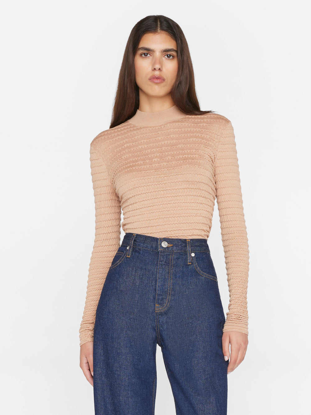 Primary image for Smocked Mockneck Sweater -- Blush