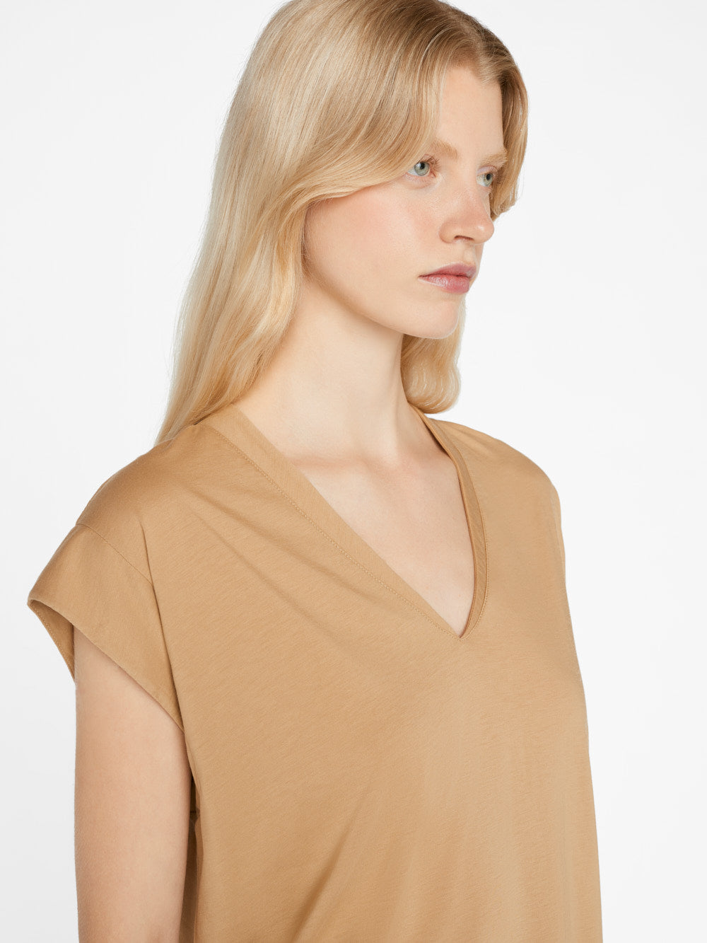 Primary image for Le Mid Rise V-Neck Tee -- Light Camel