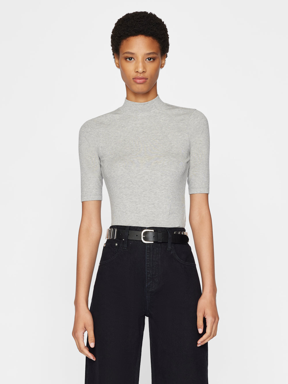 Primary image for Refined Rib Mock Neck -- Gris Heather