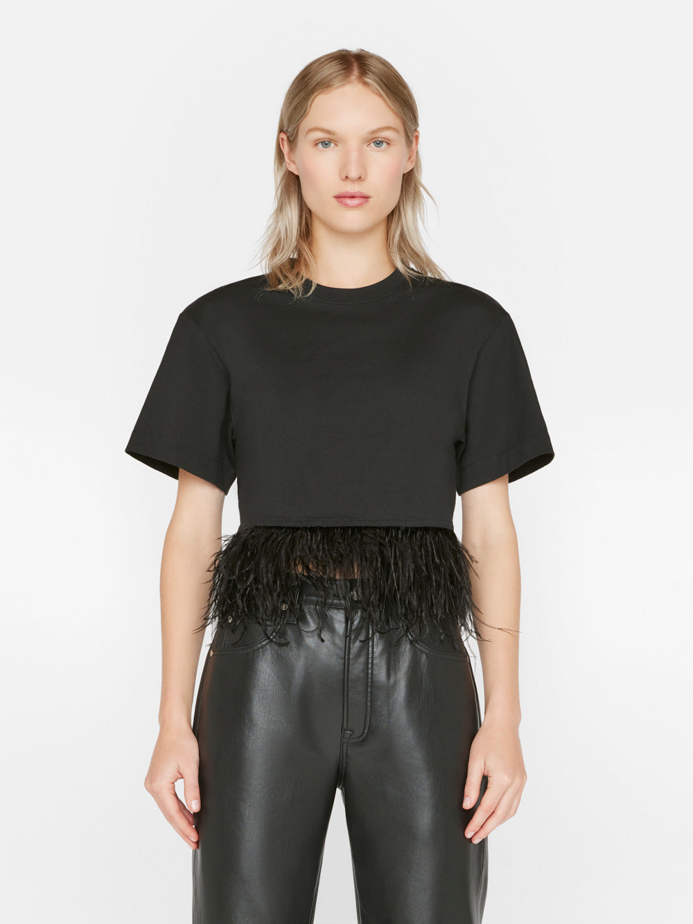 Primary image for Cropped Feather Tee -- Noir