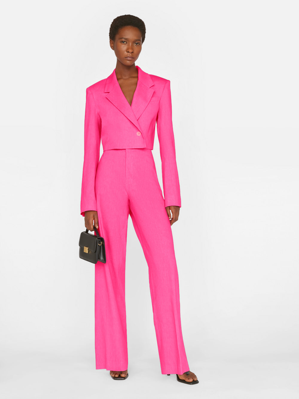 Secondary image for High Rise Wide Leg Trouser -- Flamingo