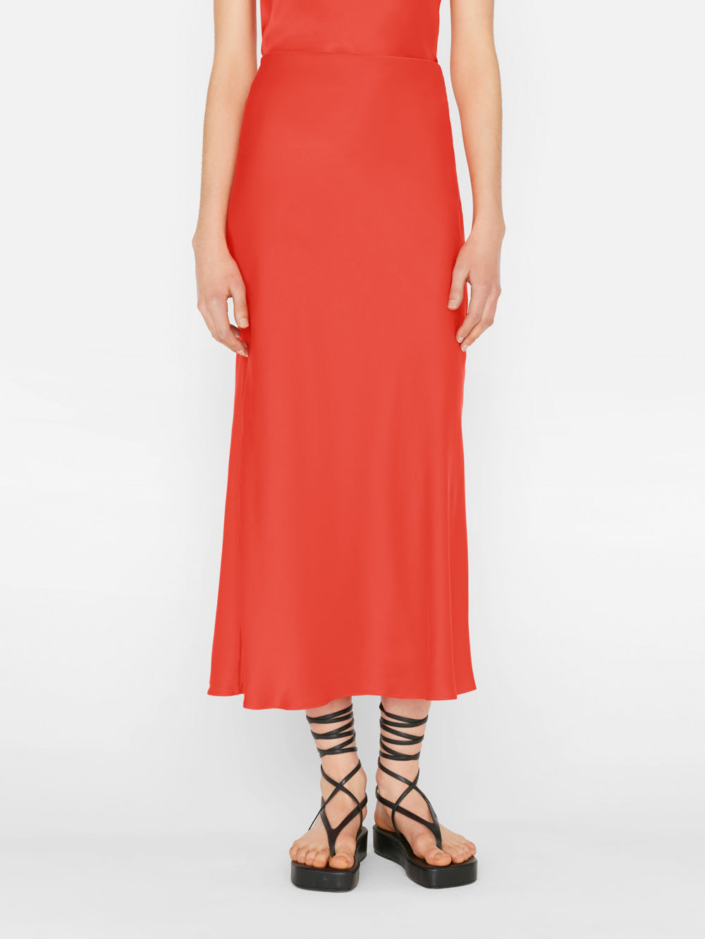 Primary image for Bias Midi Skirt -- Red Orange