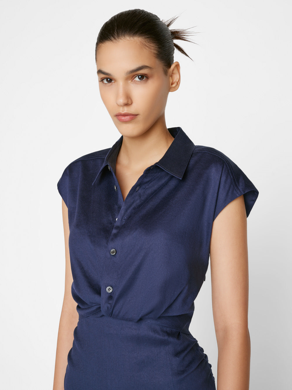 Secondary image for Sleeveless Twist Dress -- Navy