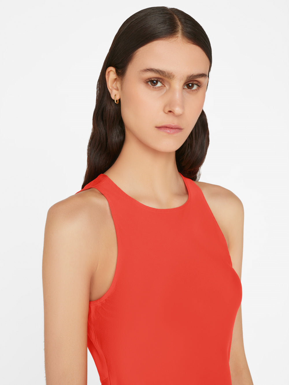 Secondary image for Bias Dip Dye Midi Dress -- Red Orange Multi