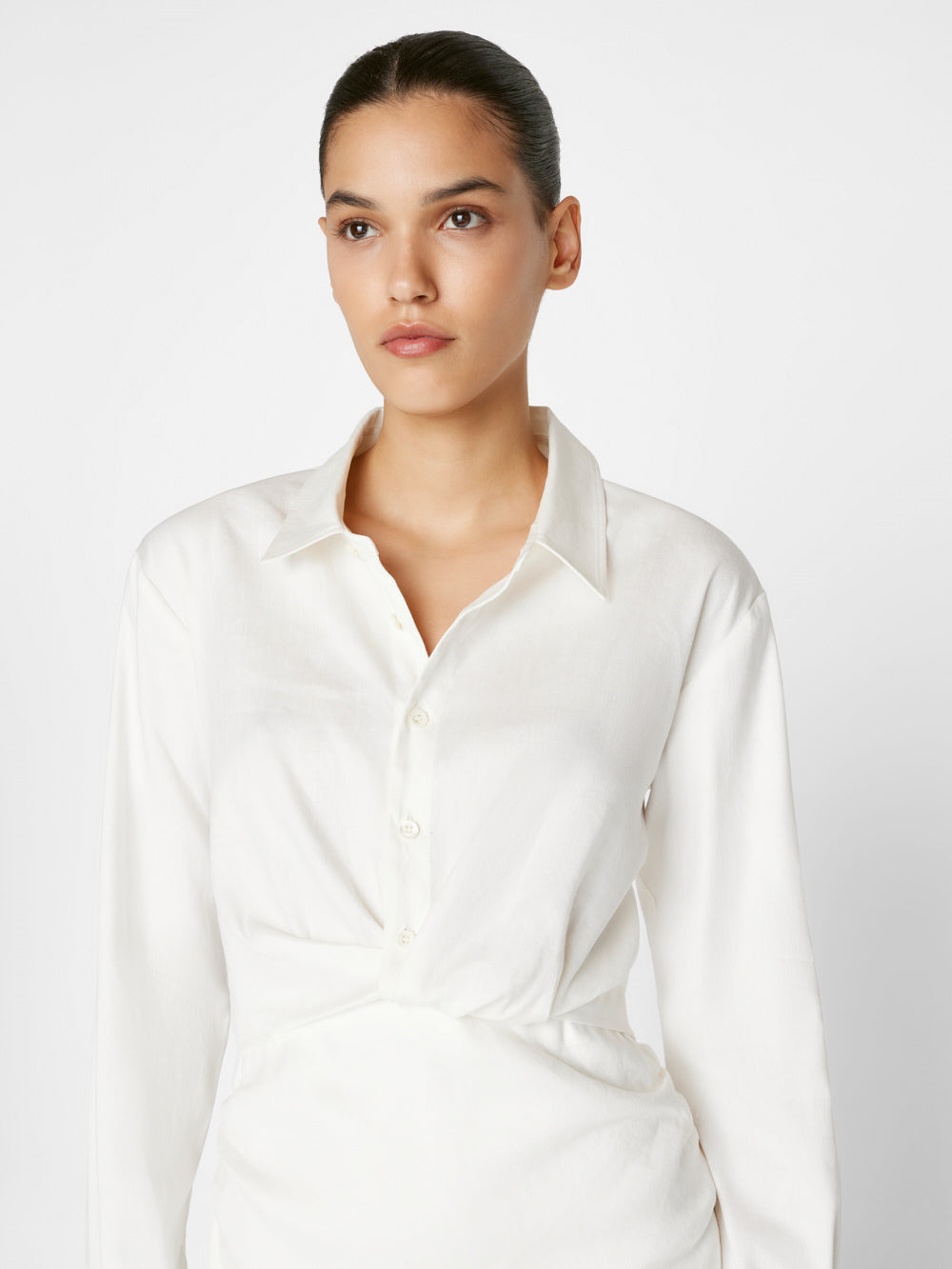 Secondary image for Long Sleeve Twist Mini Dress -- Off White