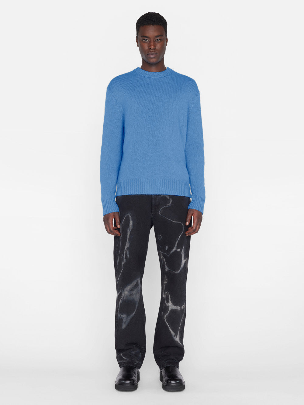 Secondary image for Cashmere Crewneck Sweater -- Bright Blue