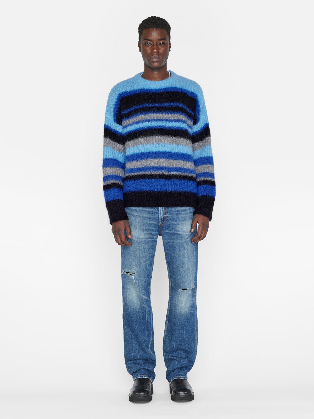 Secondary image for Alpaca Sweater -- Sky Blue Multi